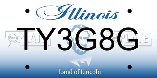 TY3G8G Illinois License Plate