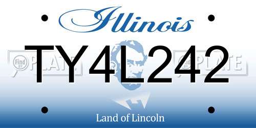 TY4L242 Illinois License Plate