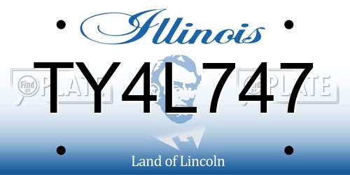 TY4L747 Illinois License Plate