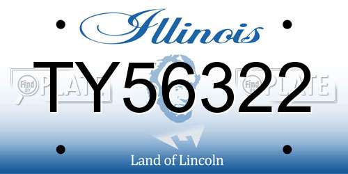 TY56322 Illinois License Plate
