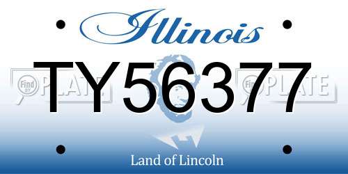 TY56377 Illinois License Plate