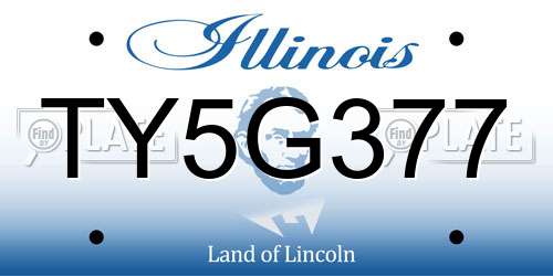 TY5G377 Illinois License Plate