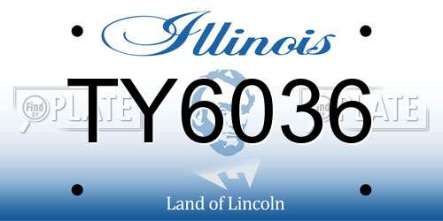 TY6036 Illinois License Plate