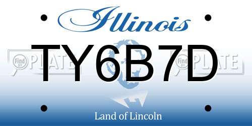 TY6B7D Illinois License Plate