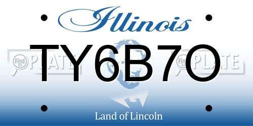 TY6B7O Illinois License Plate