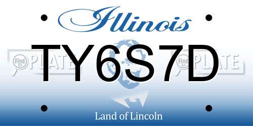 TY6S7D Illinois License Plate