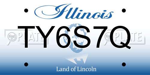 TY6S7Q Illinois License Plate