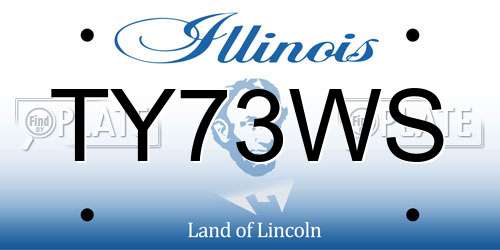 TY73WS Illinois License Plate