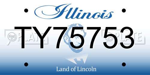 TY75753 Illinois License Plate