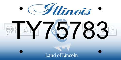 TY75783 Illinois License Plate