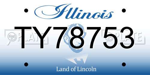 TY78753 Illinois License Plate