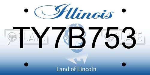 TY7B753 Illinois License Plate
