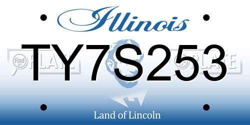 TY7S253 Illinois License Plate