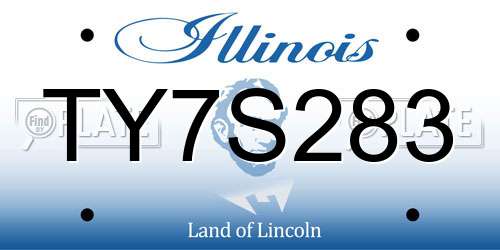 TY7S283 Illinois License Plate