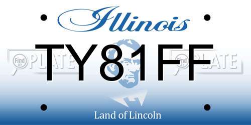 TY81FF Illinois License Plate