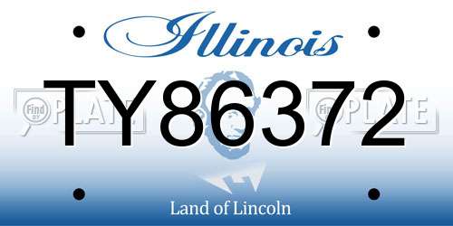 TY86372 Illinois License Plate