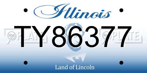 TY86377 Illinois License Plate