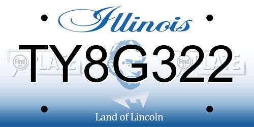 TY8G322 Illinois License Plate