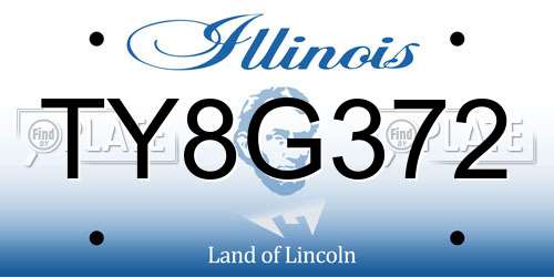 TY8G372 Illinois License Plate
