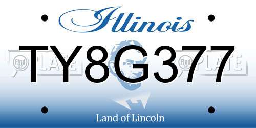 TY8G377 Illinois License Plate