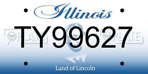 TY99627 Illinois License Plate