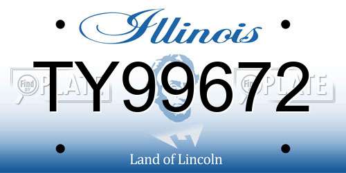 TY99672 Illinois License Plate