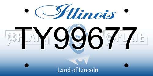 TY99677 Illinois License Plate