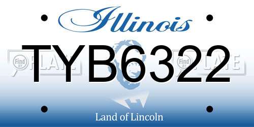 TYB6322 Illinois License Plate