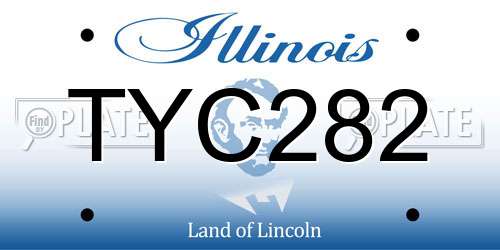 TYC282 Illinois License Plate