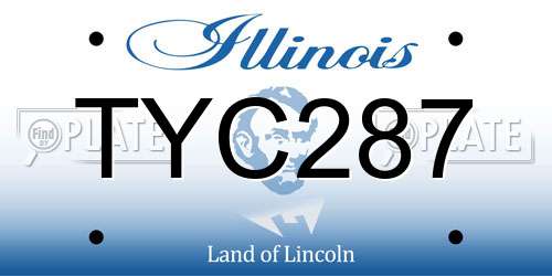 TYC287 Illinois License Plate