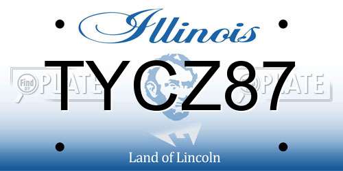 TYCZ87 Illinois License Plate