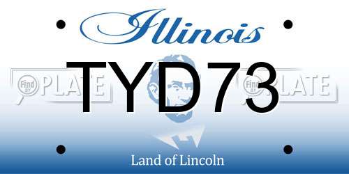 TYD73 Illinois License Plate