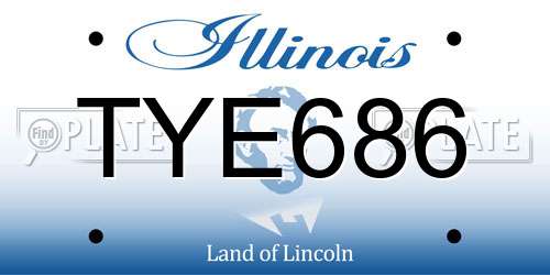 TYE686 Illinois License Plate