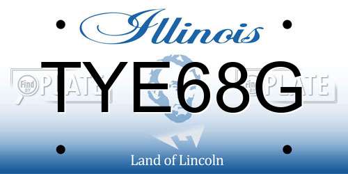TYE68G Illinois License Plate