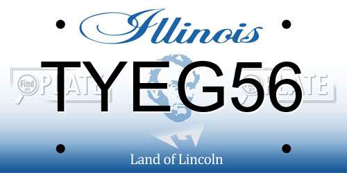 TYEG56 Illinois License Plate