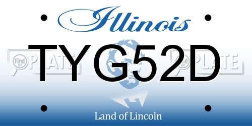 TYG52D Illinois License Plate