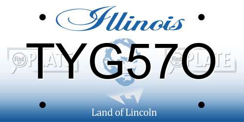 TYG57O Illinois License Plate