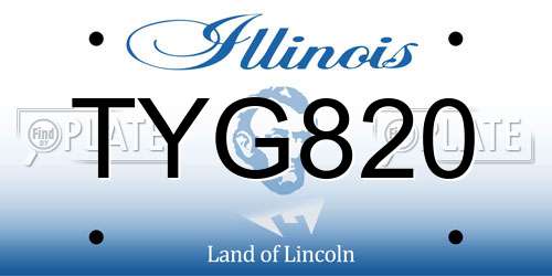 TYG820 Illinois License Plate