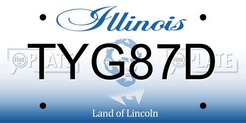 TYG87D Illinois License Plate
