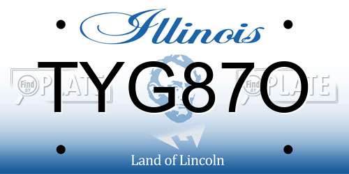 TYG87O Illinois License Plate