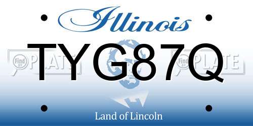 TYG87Q Illinois License Plate
