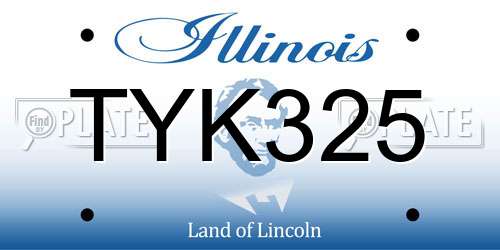 TYK325 Illinois License Plate