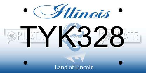 TYK328 Illinois License Plate