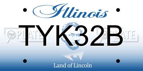 TYK32B Illinois License Plate
