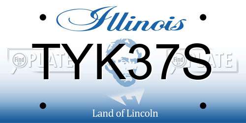 TYK37S Illinois License Plate