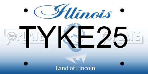 TYKE25 Illinois License Plate