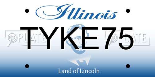 TYKE75 Illinois License Plate