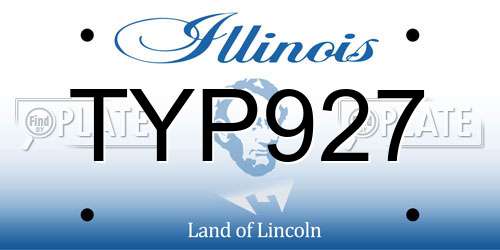 TYP927 Illinois License Plate