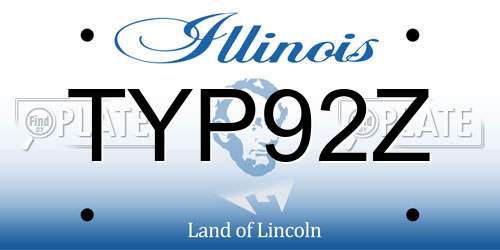 TYP92Z Illinois License Plate