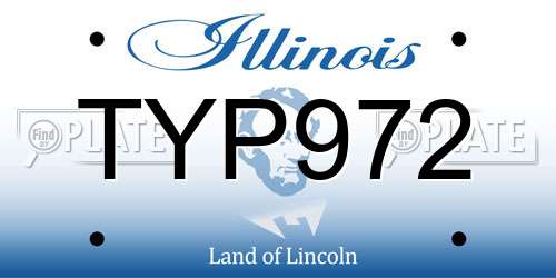 TYP972 Illinois License Plate